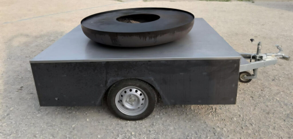 Photo d'un brasero en métal réalisé par l'entreprise P.B.S à Yenne en Savoie